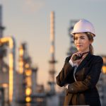 Engineer,Inspecting,In,Industrial,Oil,Refinery.,Industry,4.0,Concept.,Background