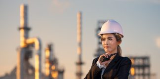 Engineer,Inspecting,In,Industrial,Oil,Refinery.,Industry,4.0,Concept.,Background