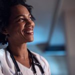 Portrait,Of,Smiling,Black,Female,Doctor.