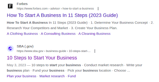 An example of evergreen content displayed in SERP.