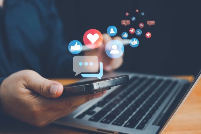 Social,Media,And,Digital,Online,Concept,,Man,Using,Smart,Phone.