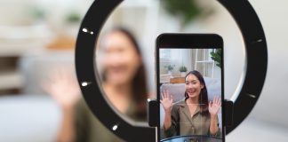 an influencer taking a video