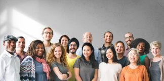 Diverse,Group,Of,People,Smiling,Together.,Mixed,Gender,And,Ethnicity.