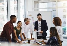 Teamwork,,Creative,Group,And,Business,Discussion,In,Office,,Documents,And