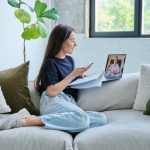 Mental Health and Addiction Recovery in the Workplace Teenage,Girl,Having,Online,Therapy,Sitting,At,Home,Using,Laptop