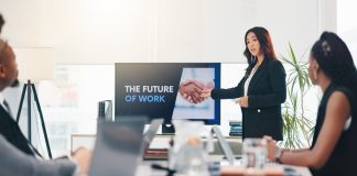 Presentation,,Teaching,And,Business,Woman,In,Meeting,For,Workshop,,Workforce