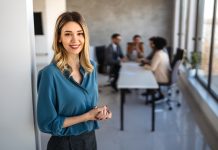 Confident,Business,Woman,In,Modern,Office,Showcasing,Executive,Leadership,,Professional