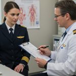 How to Evaluate and Select Pilots in 2026 A,Female,Pilot,Sitting,In,A,Medical,Office,,Being,Consulted