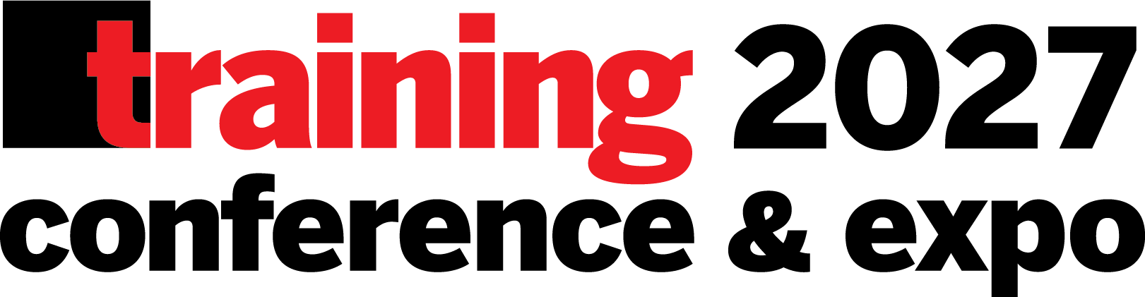 Red and black Training 2027 Conference & Expo logo