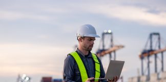 Industrial,Engineer,Workers,Operations,Marine,Port,Cranes,Loading,And,Unloading