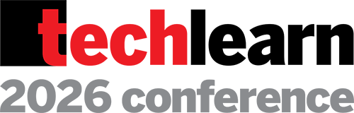Red, black and gray TechLearn 2026 Conference logo